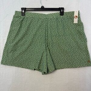 Honey Mark Shorts Womens 4XL Green Polka Dot Swim Lined Elastic Waist Retro Chic